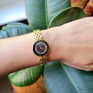 Pisano Diamond Quartz Gold & Black Watch